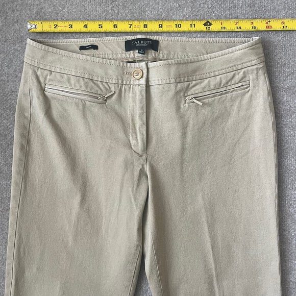 Talbots Pants Womens 6 Beige Cropped Signature Casual Straight Leg Stretch - Picture 7 of 12